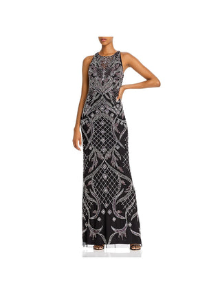 Vestido de festa feminino Aidan Mattox em poliéster, vinho, tamanho 10