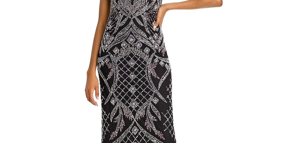 Vestido de festa feminino Aidan Mattox em poliéster, vinho, tamanho 10