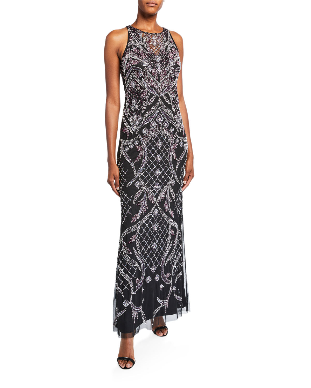 Vestido de festa feminino Aidan Mattox em poliéster, vinho, tamanho 10