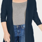 Cardigan feminino texturizado canelado aberto Charter Club, azul, tamanho X-S