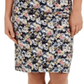 Saia jeans com controle de barriga e estampa floral feminina Charter Club, azul, tamanho 12