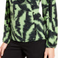 Blusa estampada com decote sobrepeliz Alfani feminina, verde, tamanho X-Large