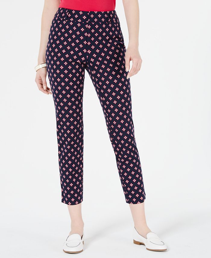 Calça Capri Estampada Feminina Charter Club Azul Tamanho 14