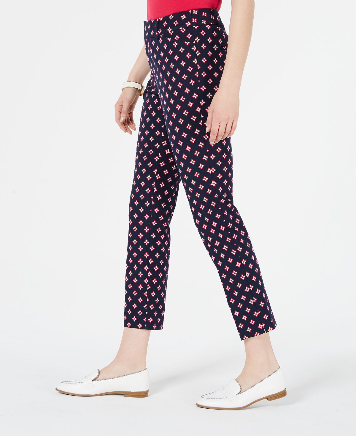 Calça Capri Estampada Feminina Charter Club Azul Tamanho 14