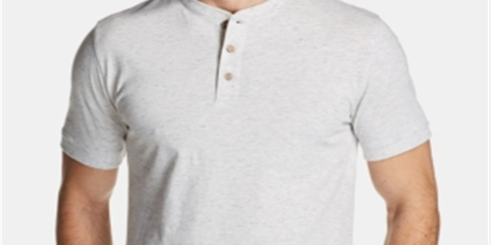 Camisa Henley Vintage Masculina Vintage à Prova de Intempéries Cinza Tamanho Pequeno