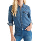 Blusa Western Feminina The North Face Chambray com Botões Azul Tamanho X-G