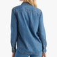 Blusa Western Feminina The North Face Chambray com Botões Azul Tamanho X-G