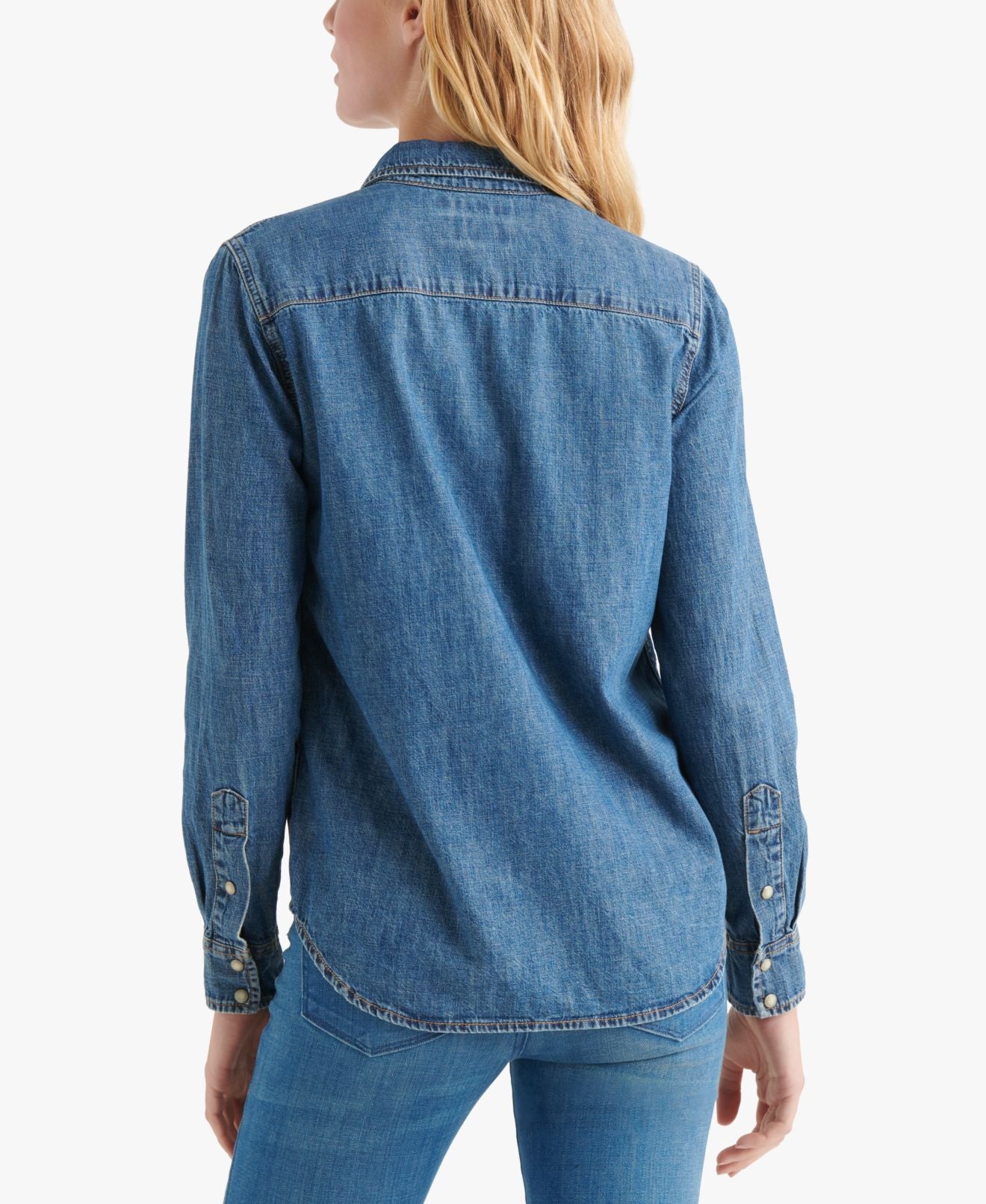 Blusa Western Feminina The North Face Chambray com Botões Azul Tamanho X-G