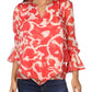 Blusa Alfani Feminina Bold Abstract Top Decote V Laranja Tamanho P