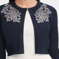 Tommy Hilfiger Cardigan Feminino Floral Manga Longa Aberto Azul Tamanho X-G