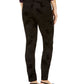 Calça skinny de cintura alta Alfani feminina, flocada, de veludo, preta, tamanho 4