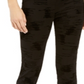 Calça skinny de cintura alta Alfani feminina, flocada, de veludo, preta, tamanho 4