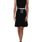 Vestido feminino Tommy Hilfiger sem mangas com acabamento contrastante, preto, tamanho 14