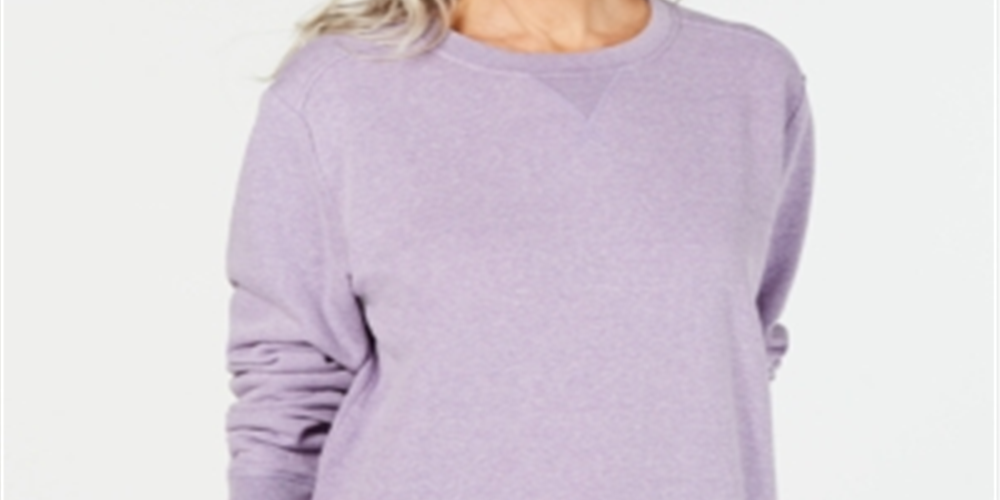 Karen Scott Moletom Esportivo Feminino Manga Longa Gola Redonda Roxo Tamanho Grande