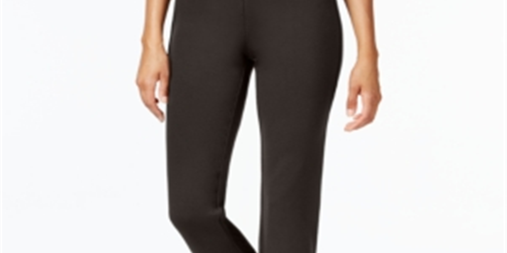 Calça feminina JM Collection Ponte Pull-on com perna reta, marrom, tamanho pequeno P