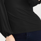INC International Concepts Top feminino com mangas divididas e botões de strass, preto, tamanho X-S