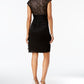 Vestido tubinho de renda Betsy &amp; Adam feminino, preto, tamanho 14