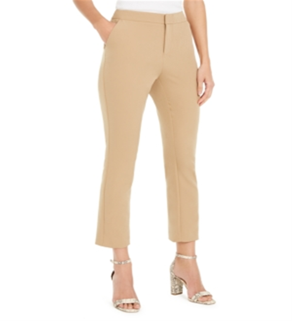 Calça social feminina justa e elástica com tornozelo reto INC International Concepts, marrom, tamanho 18