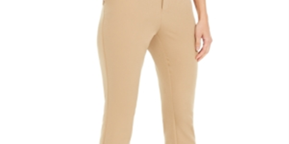 Calça social feminina justa e elástica com tornozelo reto INC International Concepts, marrom, tamanho 18