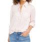 Camisa listrada feminina Style &amp; Co com um bolso, rosa, tamanho pequeno