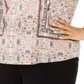 Blusa feminina estampada com botões Style &amp; Co, marrom, tamanho 2X