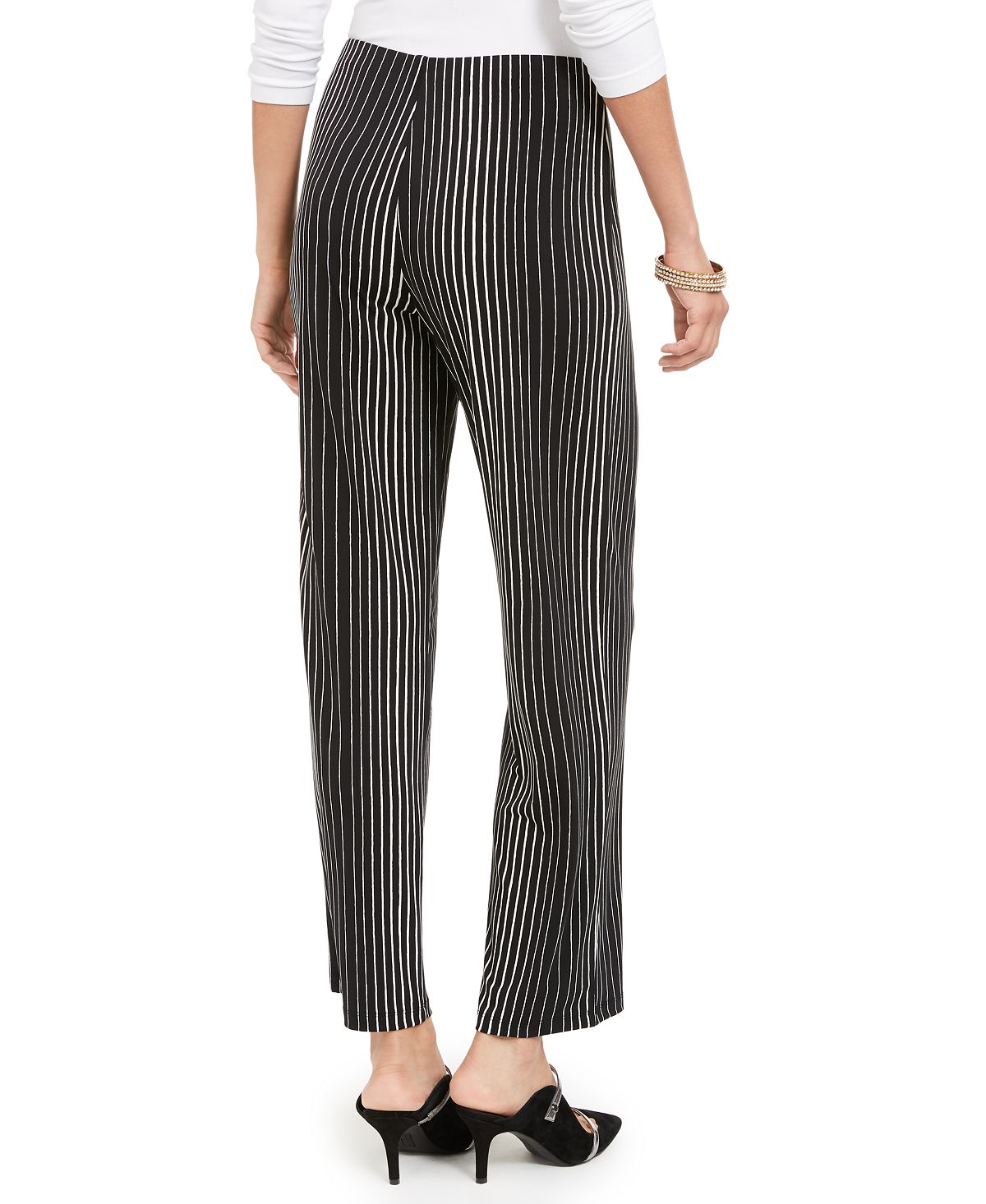 Calça feminina Alfani estampada macia preta tamanho X-S