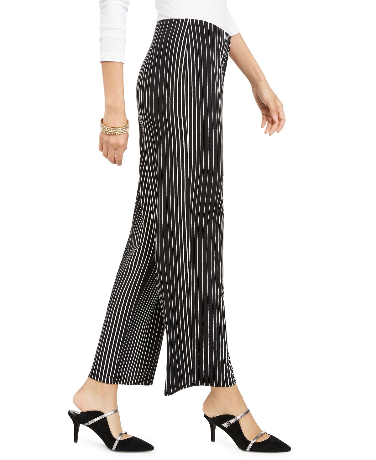 Calça feminina Alfani estampada macia preta tamanho X-S