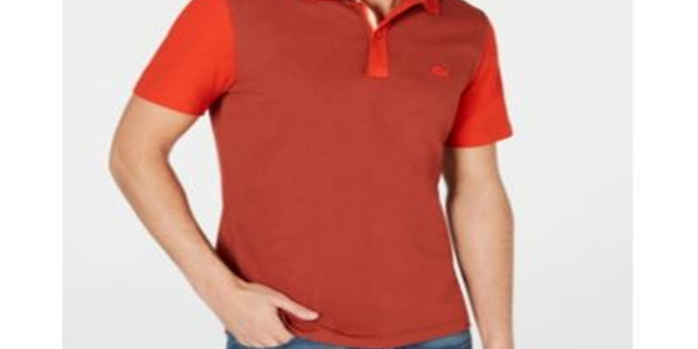 Camisa polo masculina Lacoste Colorblocked vermelha tamanho 6