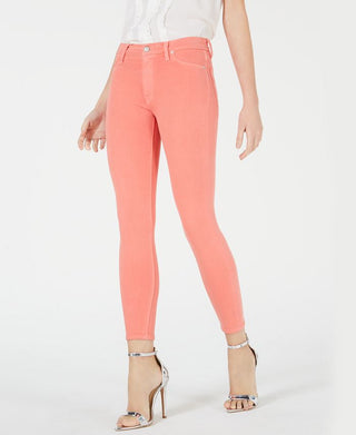 Hudson Women's Barbara Skinny Leg High Rise Stretch Jeans Orange Size 29X30