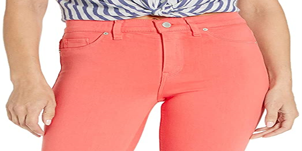 Calça jeans skinny Barbara feminina Hudson, cintura alta, elástica, laranja, tamanho 29x30