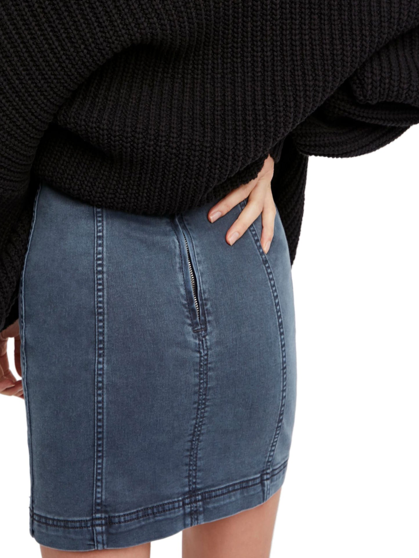 Saia feminina jeans moderna feminina Free People azul tamanho 2