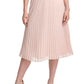 Saia plissada acordeão MIDI elástica DKNY para mulheres, tamanho extragrande, rosa