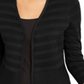 Cardigan feminino Alfani com listras texturizadas e frente aberta, preto, tamanho grande