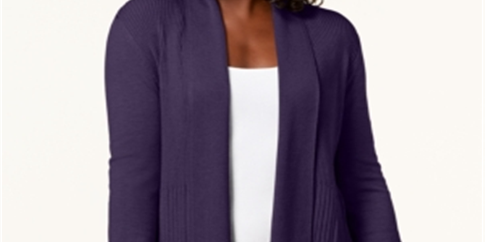 Karen Scott Cardigan Feminino Gola Xale Roxo Tamanho XS