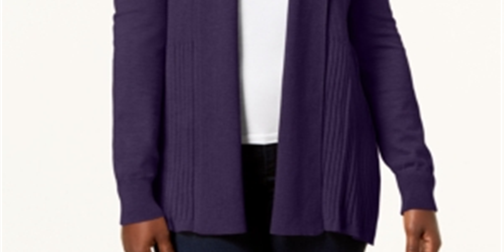 Karen Scott Cardigan Feminino Gola Xale Roxo Tamanho XS
