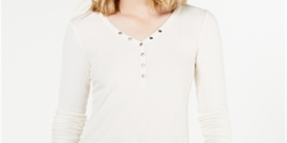 Top Henley Canelado Feminino Hippie Rose Hi Low Branco Tamanho Médio