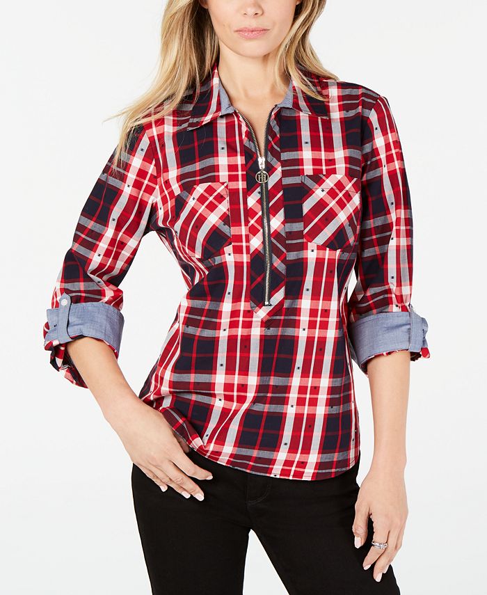Tommy Hilfiger Pop Over Class Clip Top Feminino Vermelho Tamanho Médio