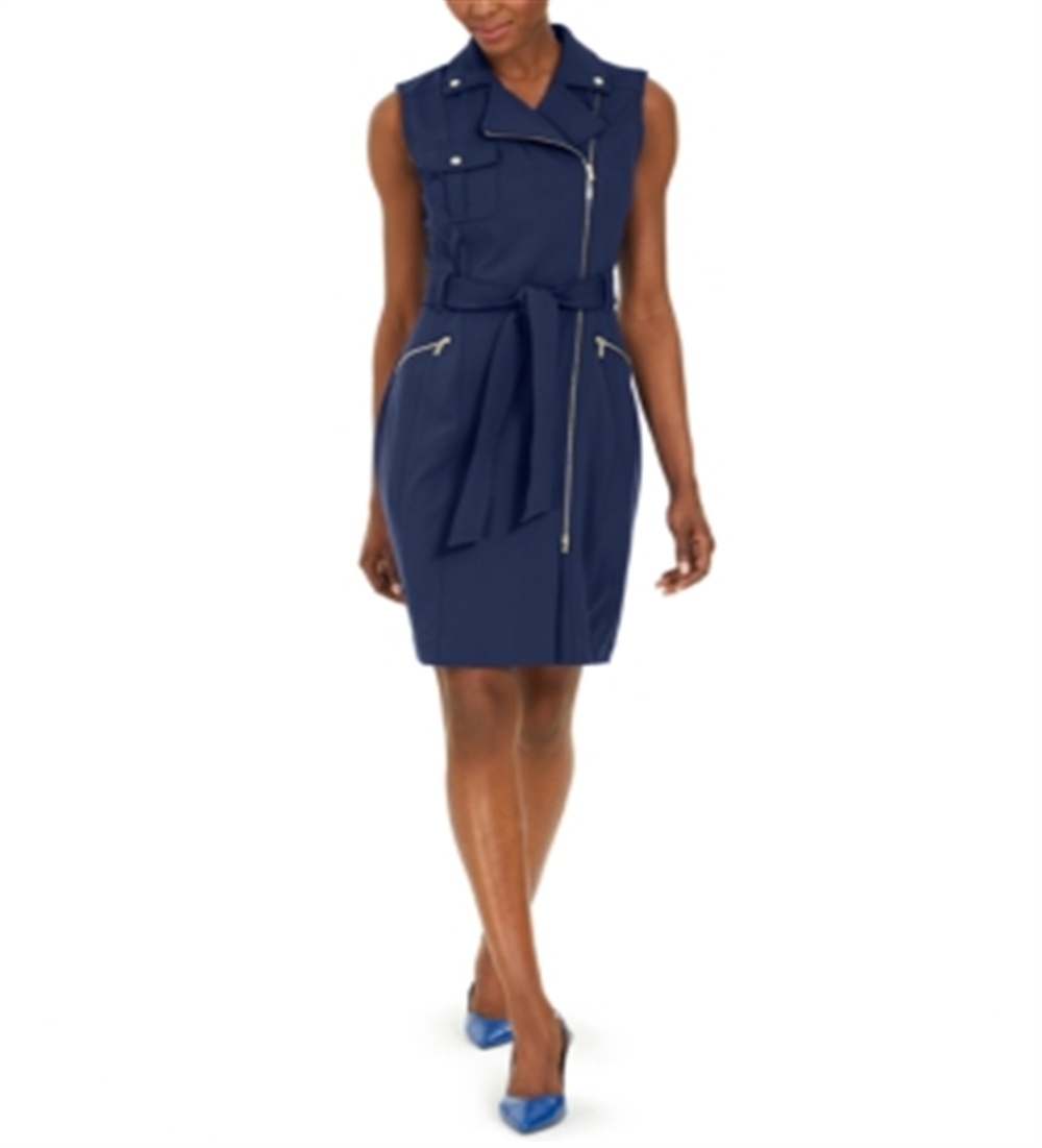 Vestido curto Calvin Klein feminino estilo Moto - Roxo, tamanho 4