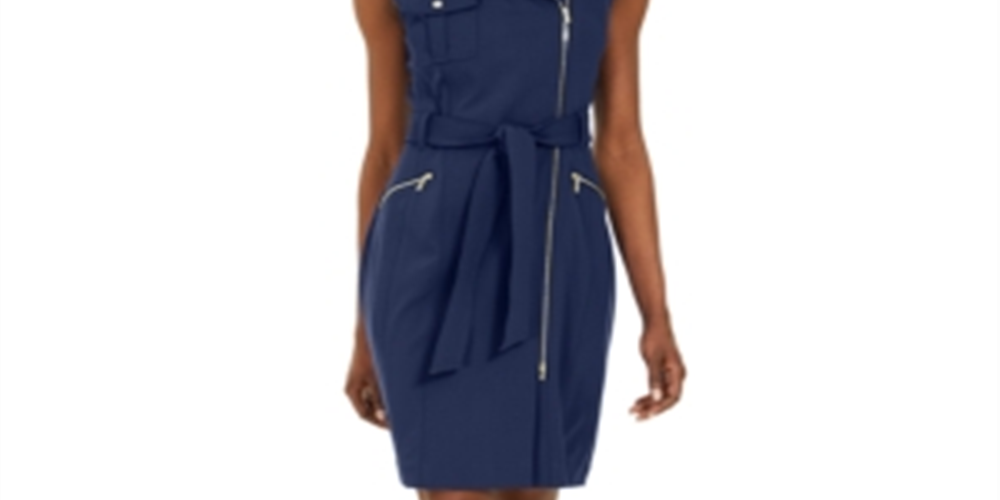 Vestido curto Calvin Klein feminino estilo Moto - Roxo, tamanho 4