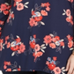 Túnica feminina Charter Club Plus com estampa floral e manga 3/4, azul, tamanho 2X