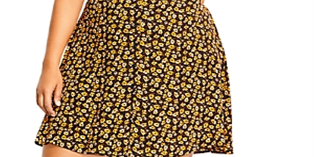Vestido City Chic DITSY Feminino Amarelo Tamanho 20W