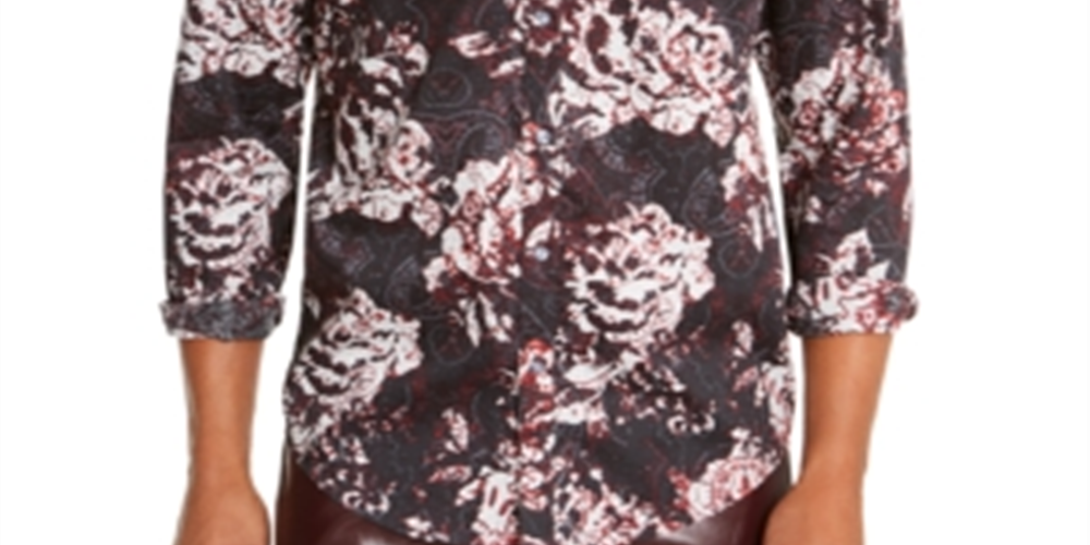 Camisa masculina com estampa floral Paisley da INC International Concepts, preta, tamanho XX-G