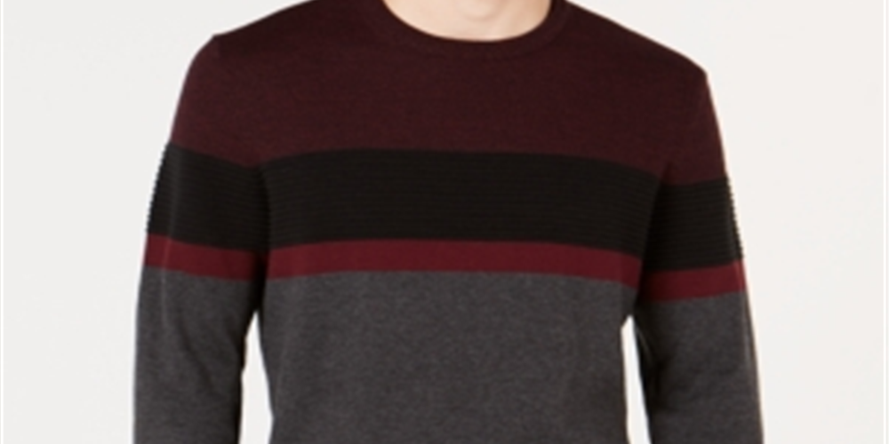 Suéter listrado otomano masculino Alfani cinza tamanho X-G