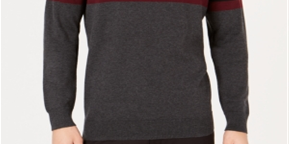 Suéter listrado otomano masculino Alfani cinza tamanho X-G