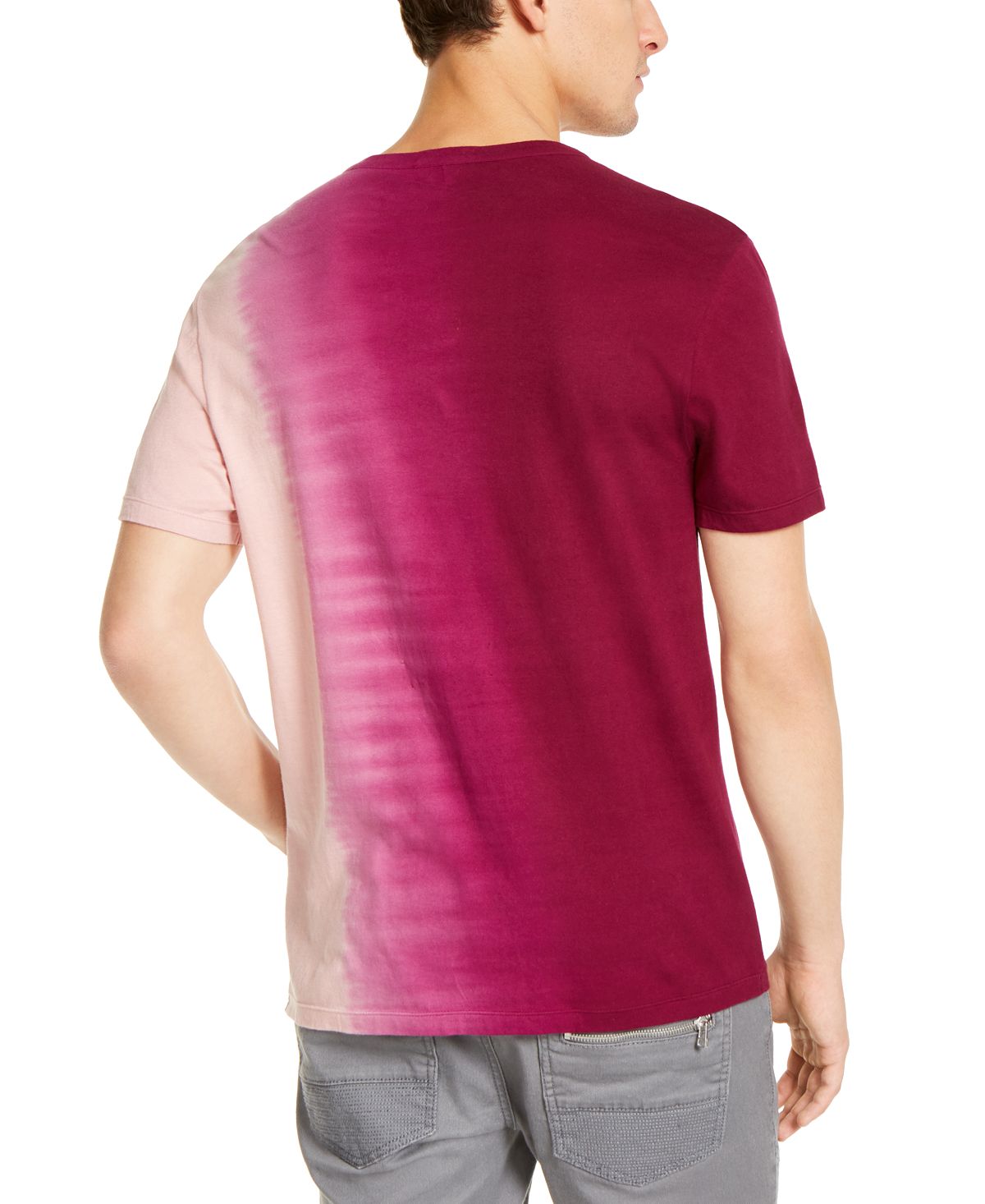 INC International Concepts Camiseta Masculina Magenta Graphic Ombre Gola Dividida Roxa Tamanho X-G