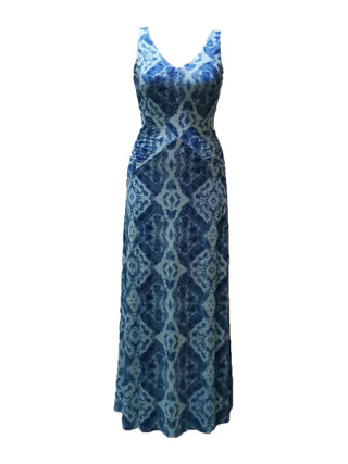 IINC International Concepts Vestido feminino sem mangas com decote em V e lavagem ácida, comprimento total, azul, tamanho pequeno
