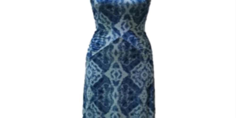 IINC International Concepts Vestido feminino sem mangas com decote em V e lavagem ácida, comprimento total, azul, tamanho pequeno