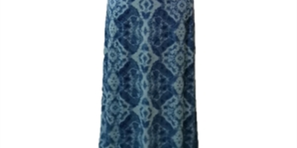 IINC International Concepts Vestido feminino sem mangas com decote em V e lavagem ácida, comprimento total, azul, tamanho pequeno