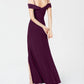 Vestido formal feminino Morgan &amp; Company com fenda lateral e ombro de fora, roxo, tamanho 9-10
