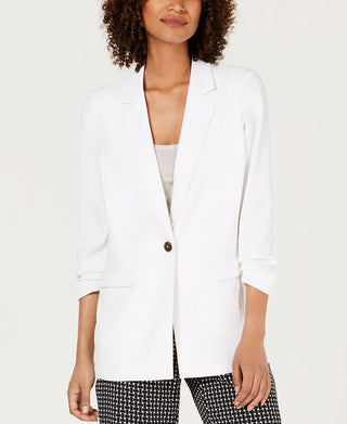 Blazer feminino Alfani com bolsos, branco, tamanho grande